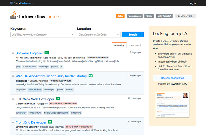 StackOverflow Job Listing