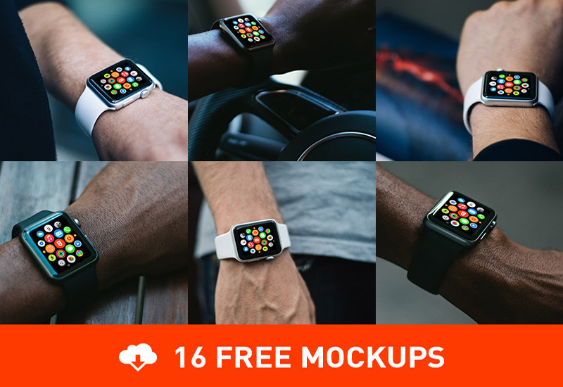 16 Realistic Free Apple Watch Mockups