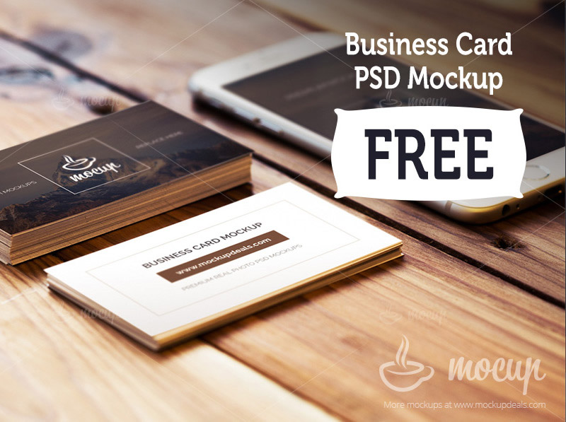 Business Cards and iPhone PSD Mockups Mockups